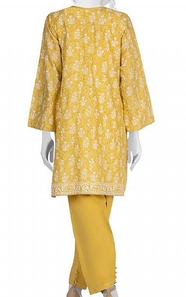 Junaid Jamshed Yellow Lawn Suit (2 Pcs) | Pakistani Dresses in USA- Image 2