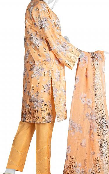 Junaid Jamshed Ivory Silk Suit | Pakistani Embroidered Chiffon Dresses- Image 2