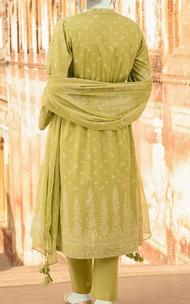 Junaid Jamshed Parrot Green Lawn Suit | Pakistani Dresses in USA- Image 2