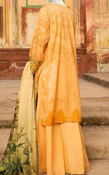 Junaid Jamshed Mustard Lawn Suit | Pakistani Dresses in USA- Image 2