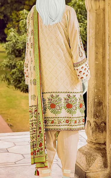 Junaid Jamshed Off-white Lawn Suit | Pakistani Dresses in USA- Image 2