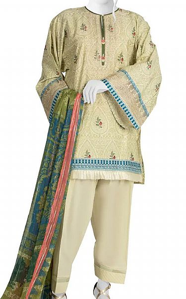 Junaid Jamshed Pistachio Lawn Suit | Pakistani Dresses in USA- Image 1