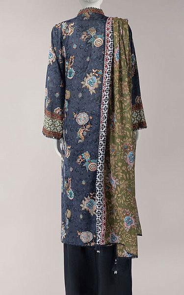 Junaid Jamshed Blue Lawn Suit (2 Pcs) | Pakistani Lawn Dress in USA- Image 2