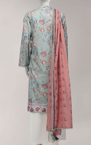 Junaid Jamshed Mint Green Lawn Suit (2 Pcs) | Pakistani Lawn Dress in USA- Image 2