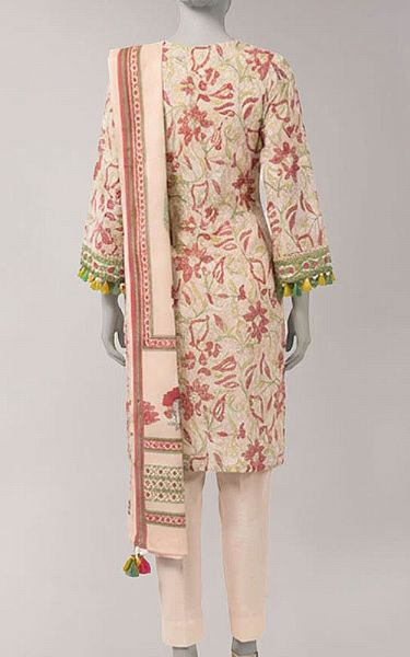 Junaid Jamshed Peach Lawn Suit (2 Pcs) | Pakistani Lawn Dress in USA- Image 2