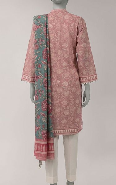 Junaid Jamshed Pink Lawn Suit (2 Pcs) | Pakistani Lawn Dress in USA- Image 2