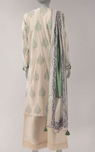 Junaid Jamshed Ivory Lawn Suit (2 Pcs) | Pakistani Lawn Dress in USA- Image 2