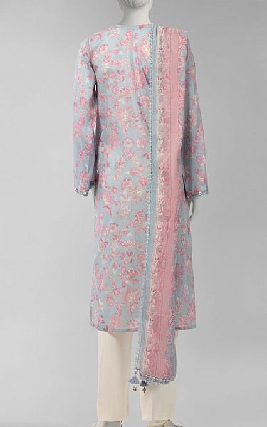 Junaid Jamshed Cadet Grey Lawn Suit (2 Pcs) | Pakistani Lawn Dress in USA- Image 2