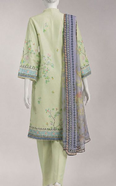 Junaid Jamshed Pistachio Green Lawn Suit (2 Pcs) | Pakistani Lawn Dress in USA- Image 2
