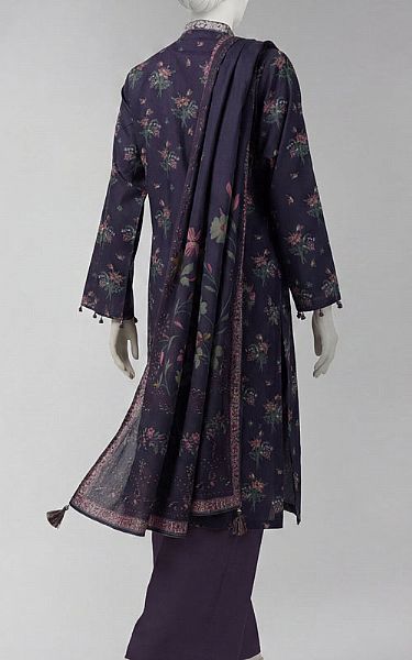 Junaid Jamshed Indigo Lawn Suit (2 Pcs) | Pakistani Lawn Dress in USA- Image 2