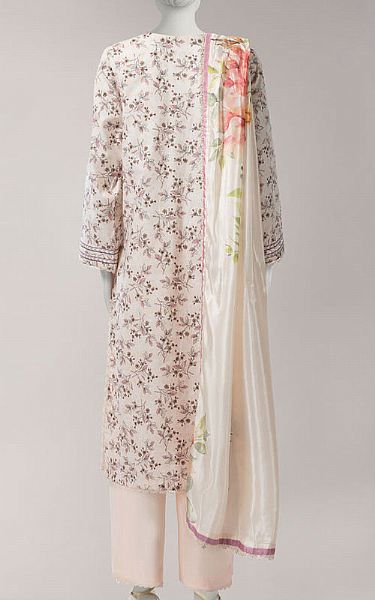 Junaid Jamshed Ivory Lawn Suit | Pakistani Lawn Dress in USA- Image 2