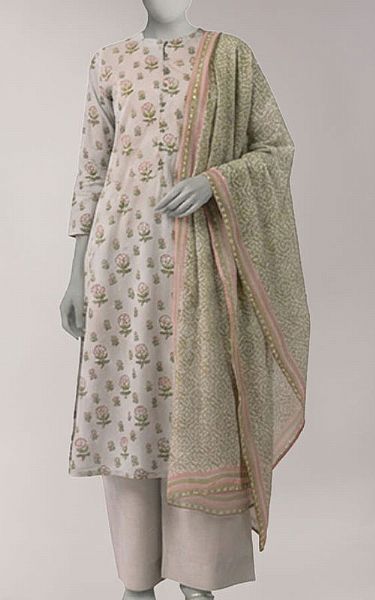Junaid Jamshed Off-white Lawn Suit | Pakistani Lawn Dress in USA- Image 1