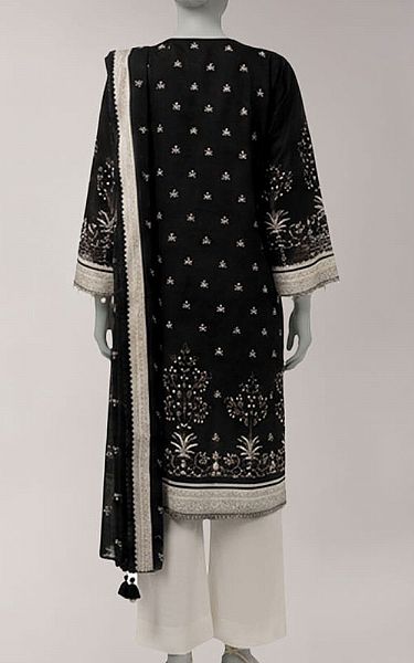 Junaid Jamshed Black Lawn Suit | Pakistani Lawn Dress in USA- Image 2