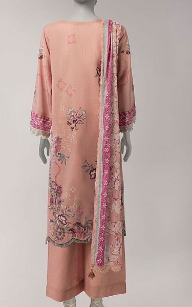 Junaid Jamshed Tea Pink Lawn Suit | Pakistani Lawn Dress in USA- Image 2