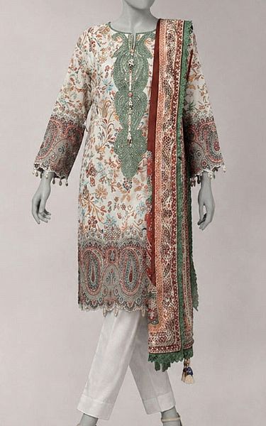 Junaid Jamshed Multicolor Lawn Suit | Pakistani Lawn Dress in USA- Image 1