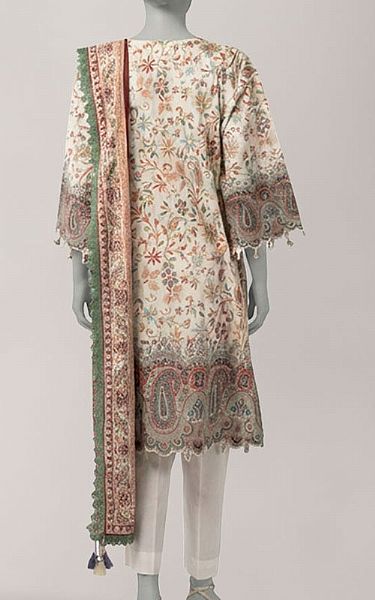 Junaid Jamshed Multicolor Lawn Suit | Pakistani Lawn Dress in USA- Image 2