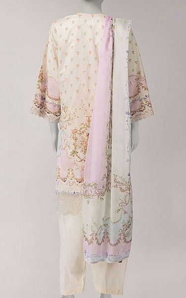 Junaid Jamshed Off-white Lawn Suit | Pakistani Lawn Dress in USA- Image 2