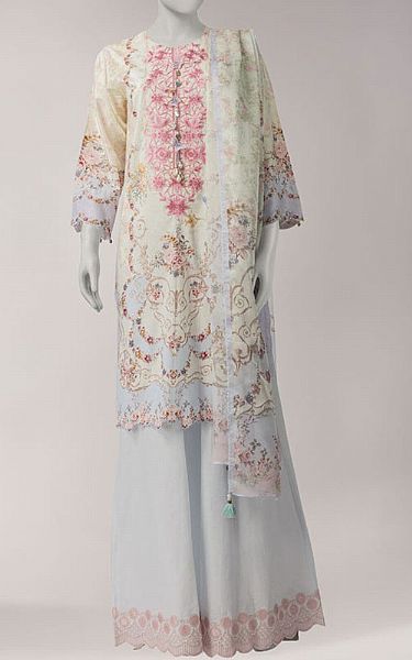 Junaid Jamshed Multicolor Lawn Suit | Pakistani Lawn Dress in USA- Image 1