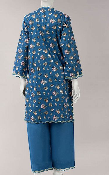 Junaid Jamshed Blue Lawn Suit (2 Pcs) | Pakistani Lawn Dress in USA- Image 2