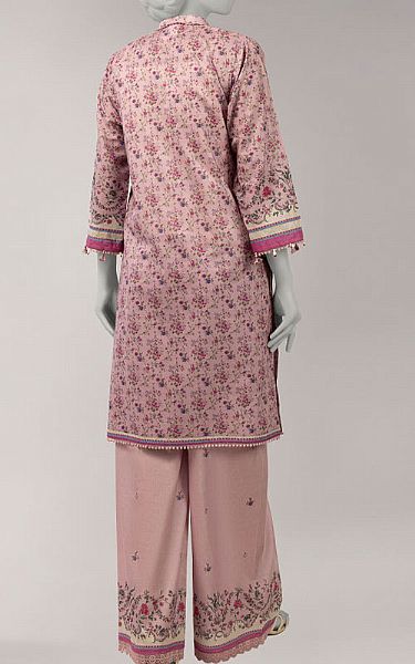 Junaid Jamshed Tea Pink Lawn Suit (2 Pcs) | Pakistani Lawn Dress in USA- Image 2