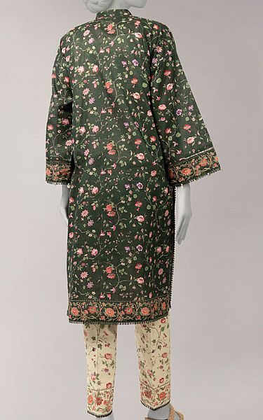 Junaid Jamshed Green Lawn Suit (2 Pcs) | Pakistani Lawn Dress in USA- Image 2