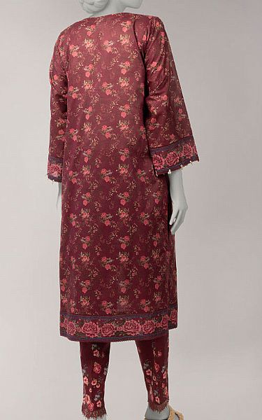 Junaid Jamshed Wine Lawn Suit (2 Pcs) | Pakistani Lawn Dress in USA- Image 2