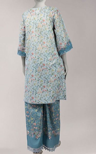 Junaid Jamshed Sky Blue Lawn Suit (2 Pcs) | Pakistani Lawn Dress in USA- Image 2