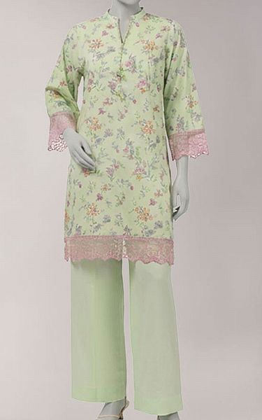Junaid Jamshed Mint Green Lawn Suit (2 Pcs) | Pakistani Lawn Dress in USA- Image 1
