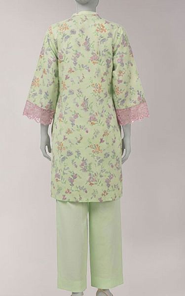 Junaid Jamshed Mint Green Lawn Suit (2 Pcs) | Pakistani Lawn Dress in USA- Image 2