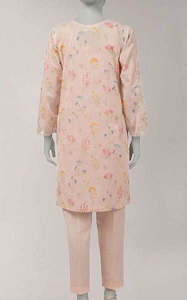 Junaid Jamshed Peach Lawn Suit (2 Pcs) | Pakistani Lawn Dress in USA- Image 2