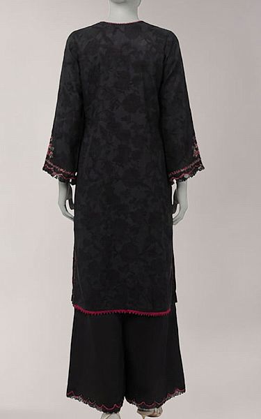 Junaid Jamshed Black Lawn Suit (2 Pcs) | Pakistani Lawn Dress in USA- Image 2