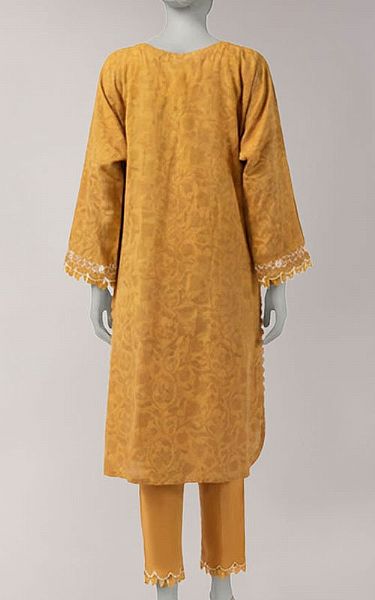 Junaid Jamshed Mustard Lawn Suit (2 Pcs) | Pakistani Lawn Dress in USA- Image 2