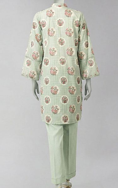 Junaid Jamshed Mint Green Lawn Suit (2 Pcs) | Pakistani Lawn Dress in USA- Image 2
