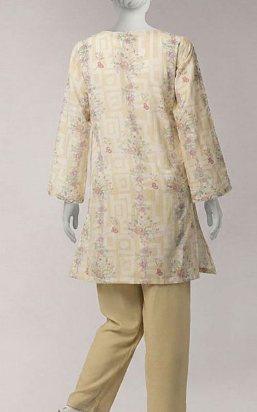 Junaid Jamshed Ivory Lawn Suit (2 Pcs) | Pakistani Lawn Dress in USA- Image 2