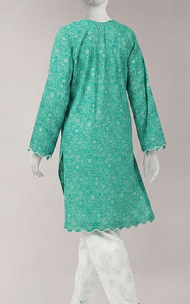 Junaid Jamshed Emerald Green Lawn Suit (2 Pcs) | Pakistani Lawn Dress in USA- Image 2