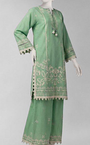 Junaid Jamshed Light Green Lawn Suit (2 Pcs) | Pakistani Lawn Dress in USA- Image 1