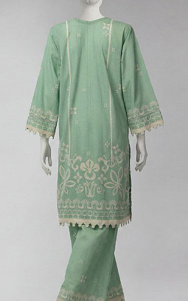 Junaid Jamshed Light Green Lawn Suit (2 Pcs) | Pakistani Lawn Dress in USA- Image 2