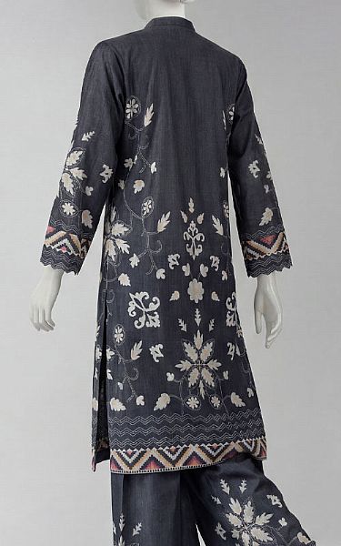 Junaid Jamshed Black Lawn Suit (2 Pcs) | Pakistani Lawn Dress in USA- Image 2