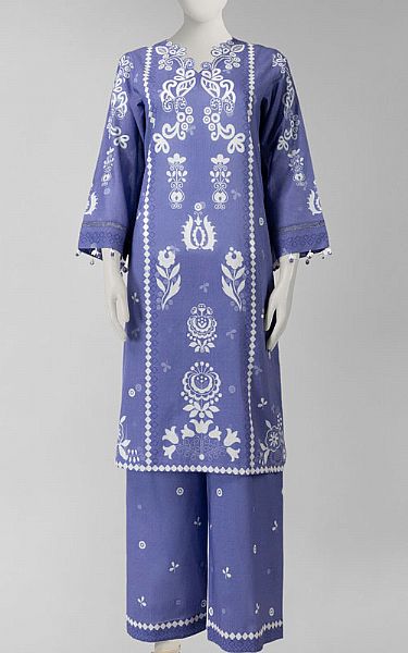 Junaid Jamshed Cadet Blue Lawn Suit (2 Pcs) | Pakistani Lawn Dress in USA- Image 1