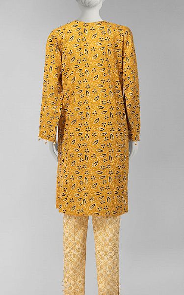 Junaid Jamshed Golden Yellow Lawn Suit (2 Pcs) | Pakistani Lawn Dress in USA- Image 2