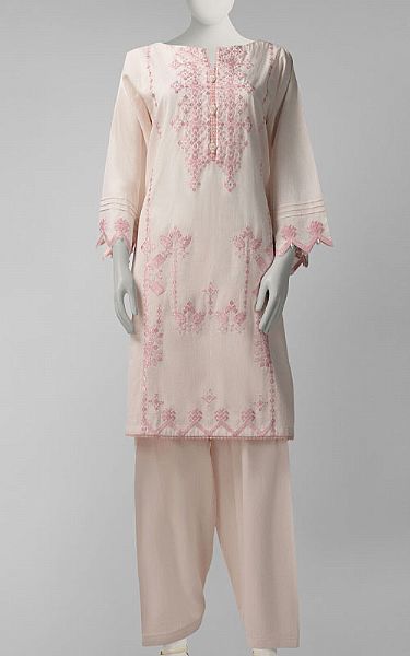 Junaid Jamshed Baby Pink Lawn Suit (2 Pcs) | Pakistani Lawn Dress in USA- Image 1