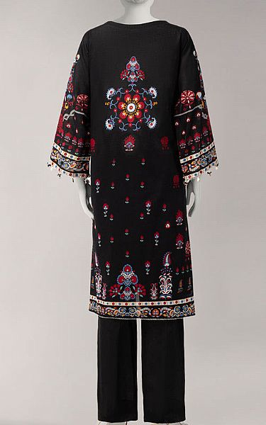 Junaid Jamshed Black Lawn Suit (2 Pcs) | Pakistani Lawn Dress in USA- Image 2