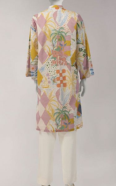Junaid Jamshed Multicolor Lawn Kurti | Pakistani Lawn Dress in USA- Image 2