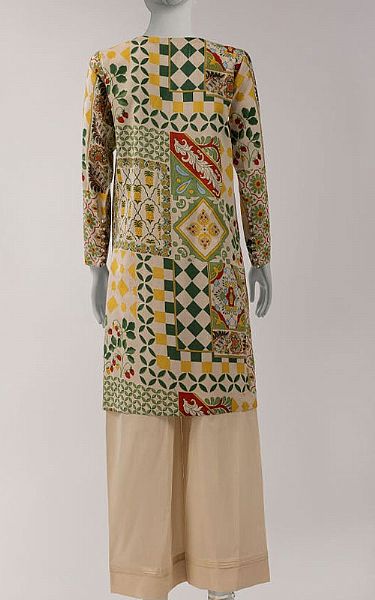 Junaid Jamshed Multicolor Lawn Kurti | Pakistani Lawn Dress in USA- Image 2