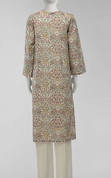 Junaid Jamshed Multicolor Lawn Kurti | Pakistani Lawn Dress in USA- Image 2