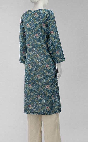 Junaid Jamshed Teal Lawn Kurti | Pakistani Lawn Dress in USA- Image 2