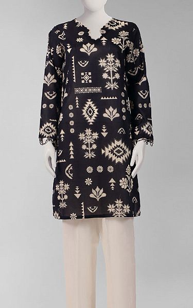 Junaid Jamshed Black Lawn Kurti | Pakistani Lawn Dress in USA- Image 2
