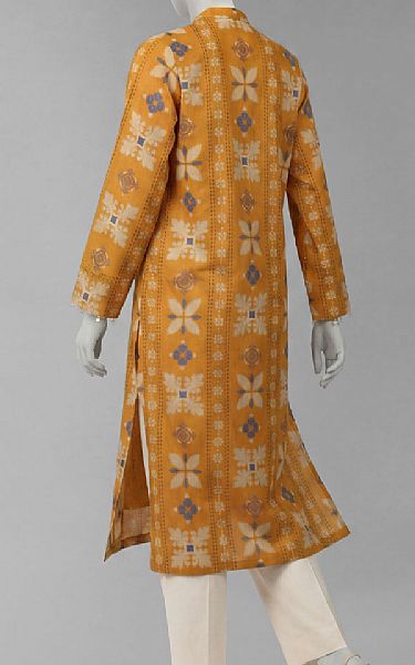 Junaid Jamshed Mustard Lawn Kurti | Pakistani Lawn Dress in USA- Image 2