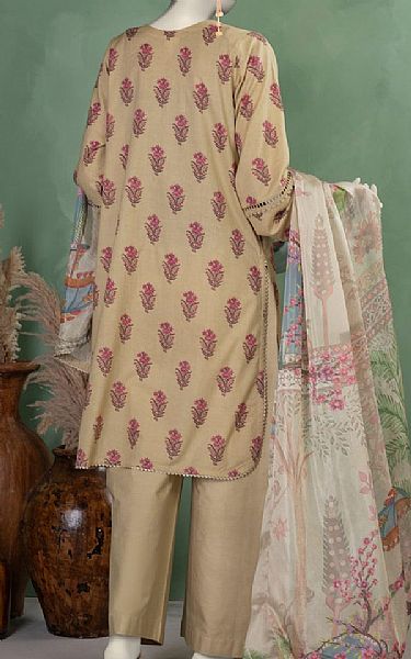Junaid Jamshed Tan Lawn Suit | Pakistani Lawn Dress in USA- Image 2