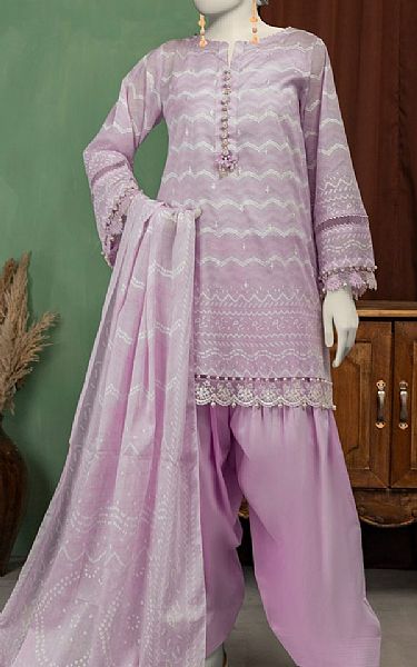 Junaid Jamshed Lilac Lawn Suit | Pakistani Lawn Dress in USA- Image 1